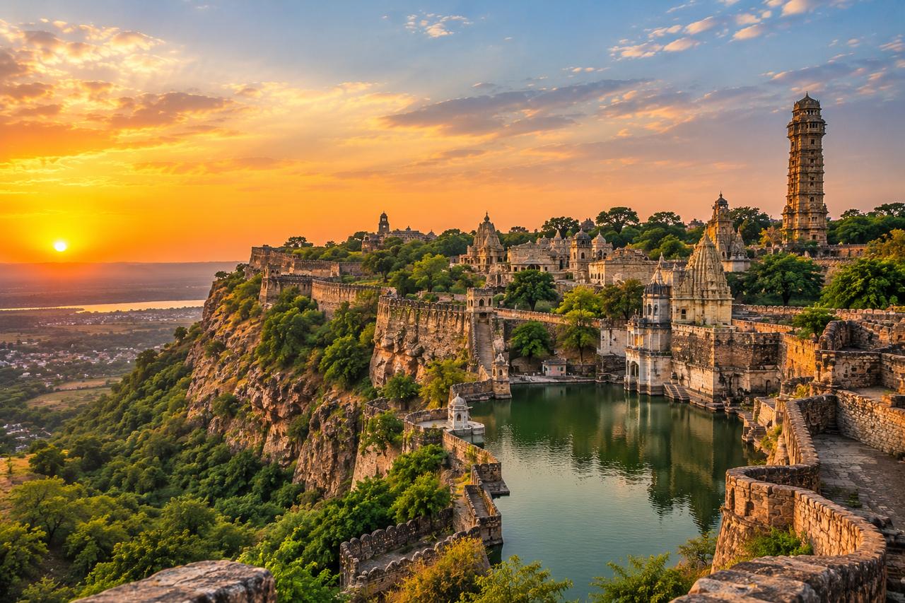 Chittorgarh Fort at sunset